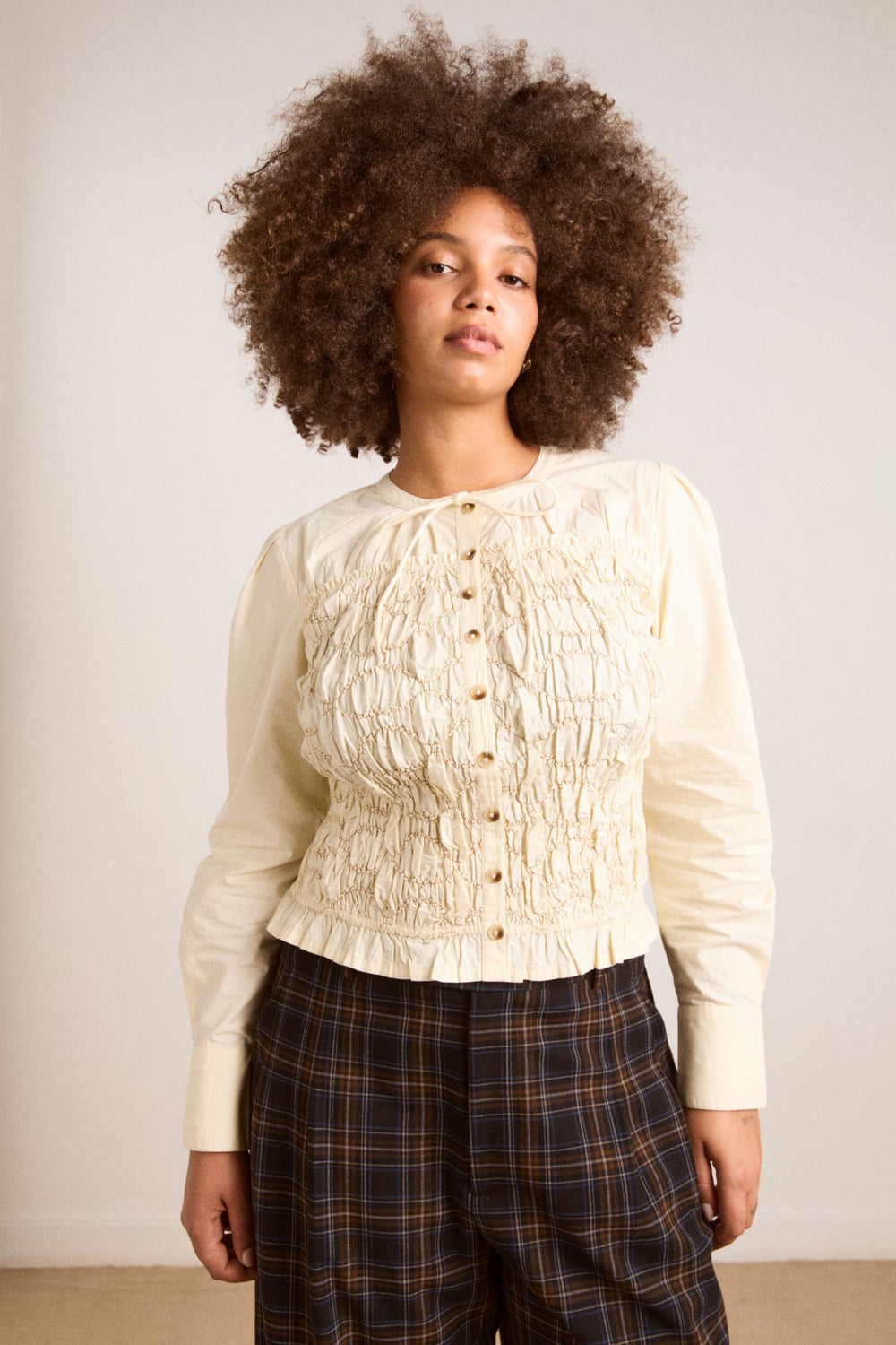 Damson Madder elliana smocked cardi - butter