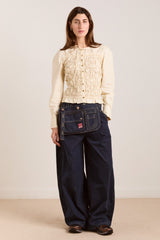 Damson Madder elliana smocked cardi - butter