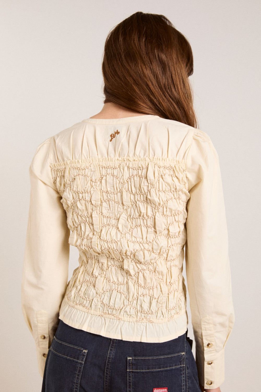 Damson Madder elliana smocked cardi - butter