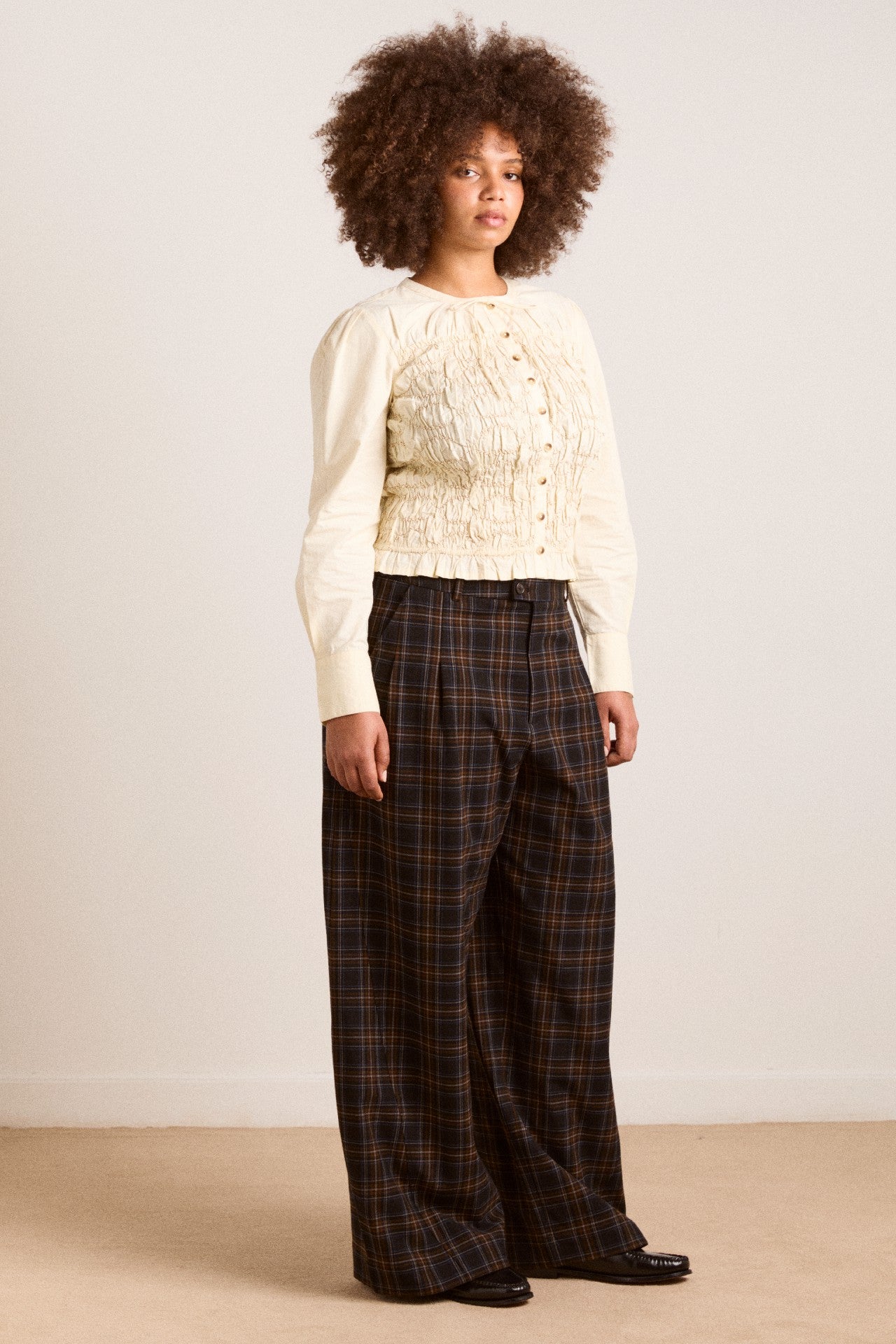 Damson Madder elliana smocked cardi - butter