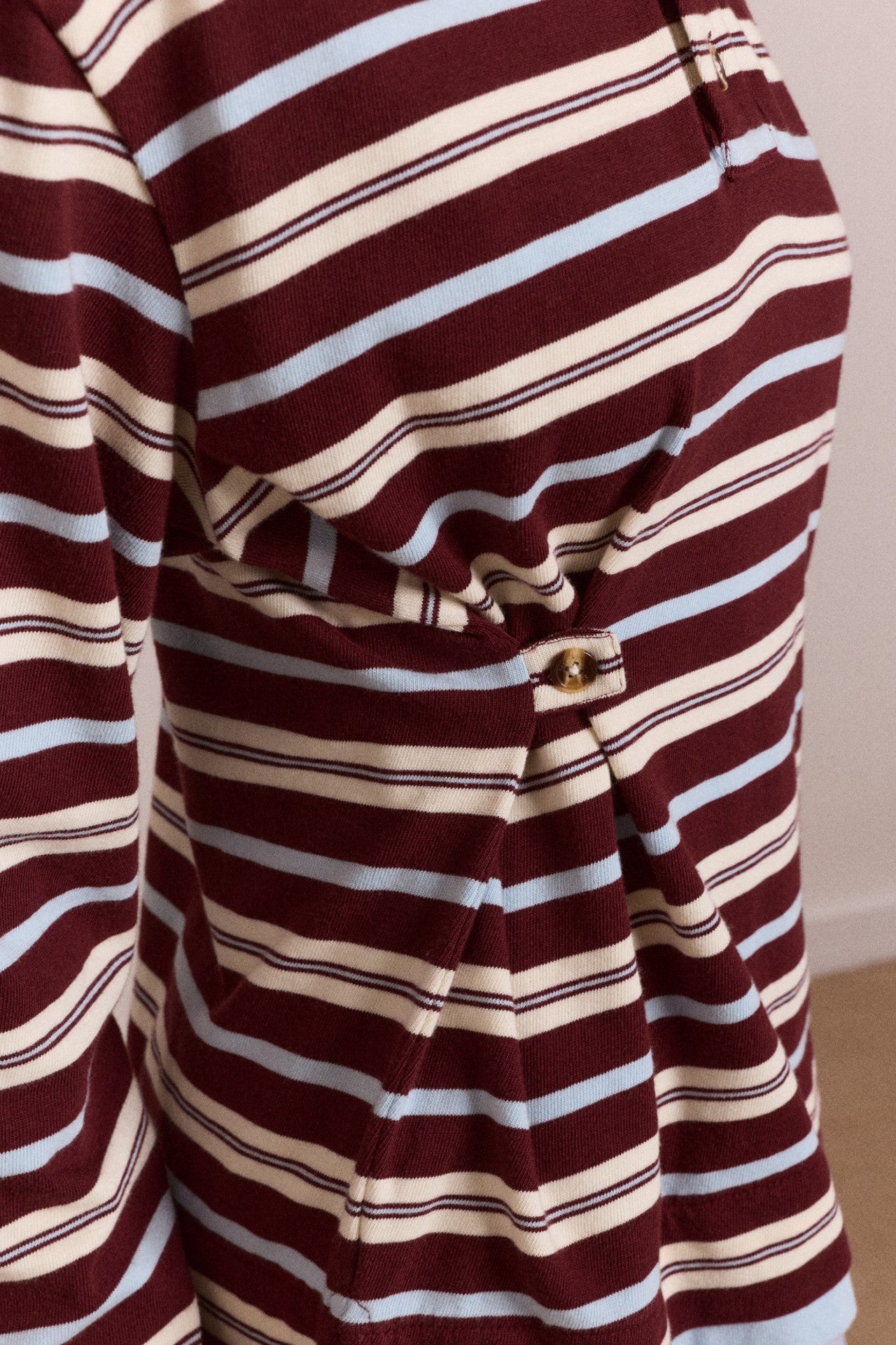 Damson Madder noah cinch layered rugby - choc stripe