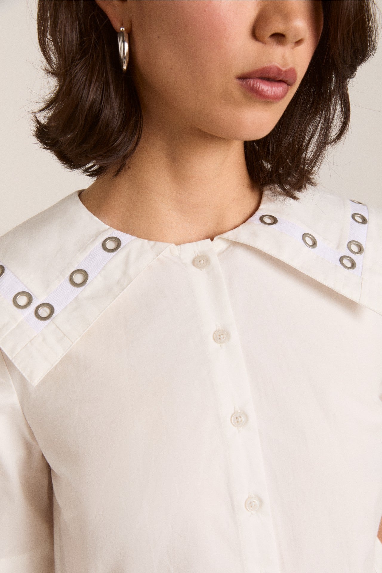 Damson Madder cyrus eyelet blouse - white