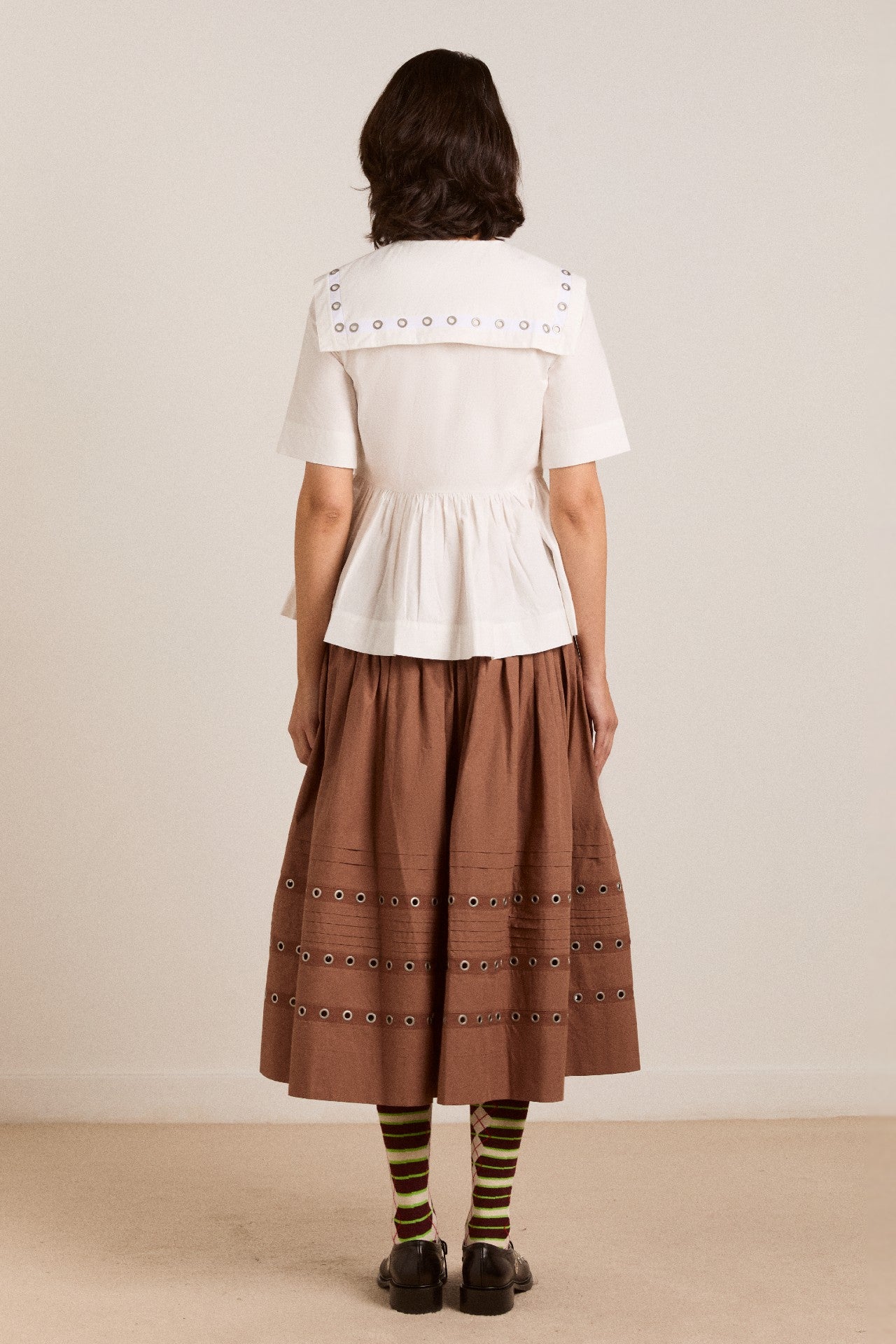 Damson Madder cyrus eyelet blouse - white