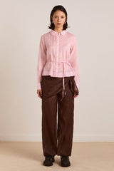 Damson Madder wendy long sleeve sheer blouse - pale pink