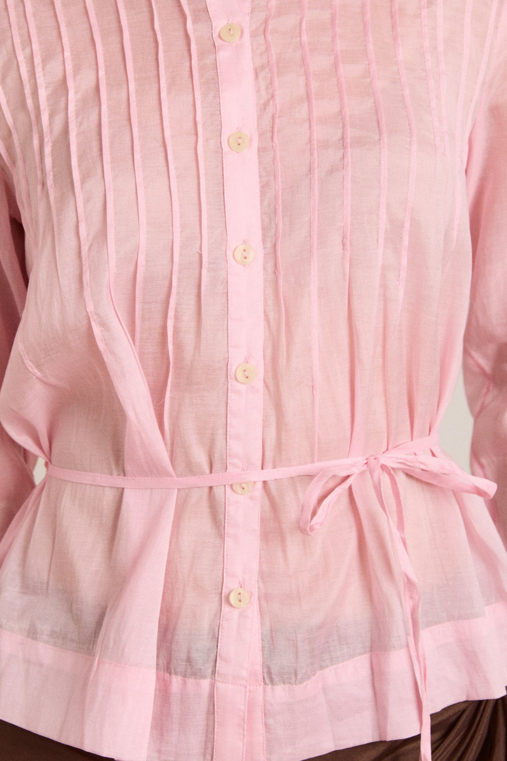 Damson Madder wendy long sleeve sheer blouse - pale pink