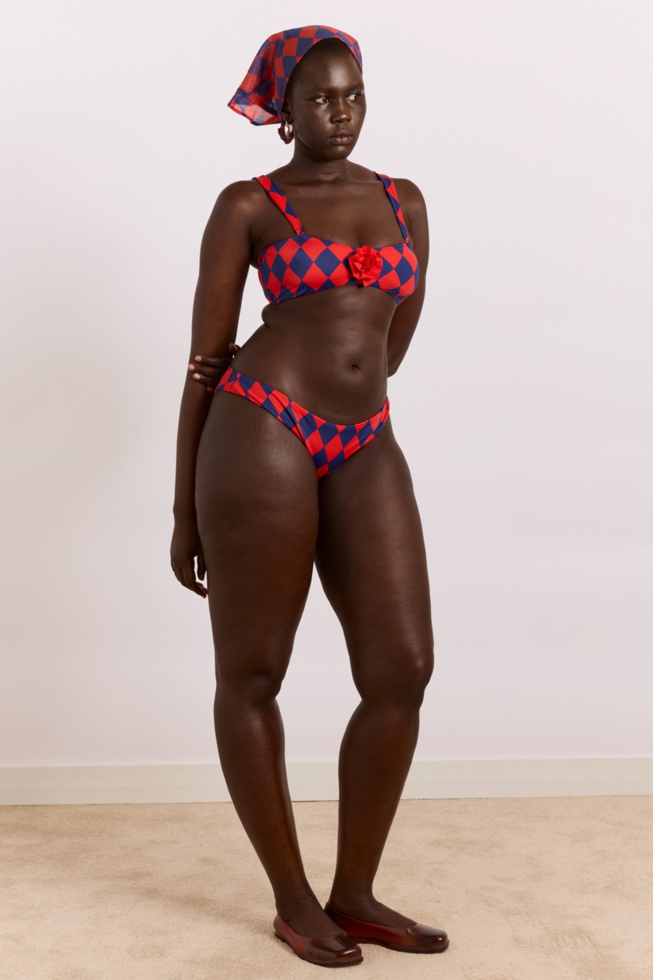 Damson Madder wren bikini bottom - harlequin print