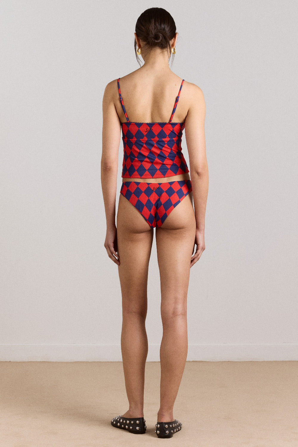 Damson Madder wren bikini bottom - harlequin print