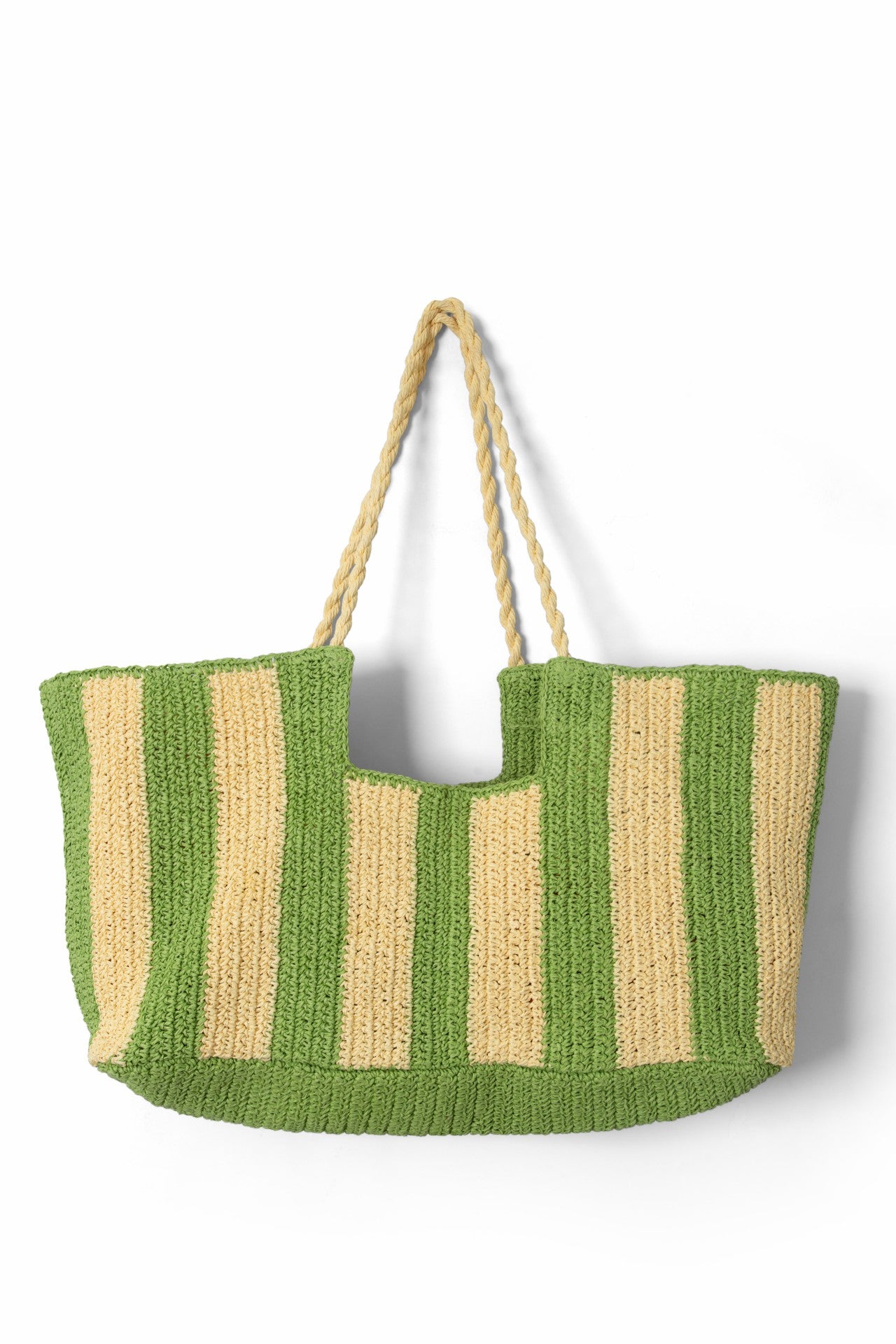 Damson Madder orla oversized raffia beach bag - apple stripe