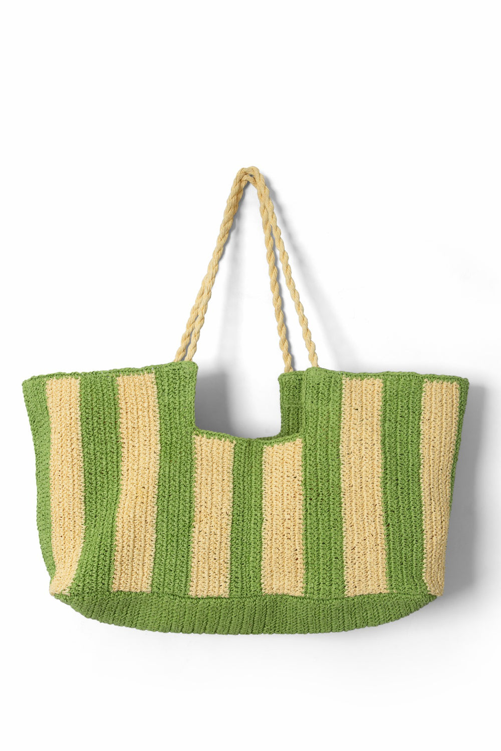 Damson Madder orla oversized raffia beach bag - apple stripe