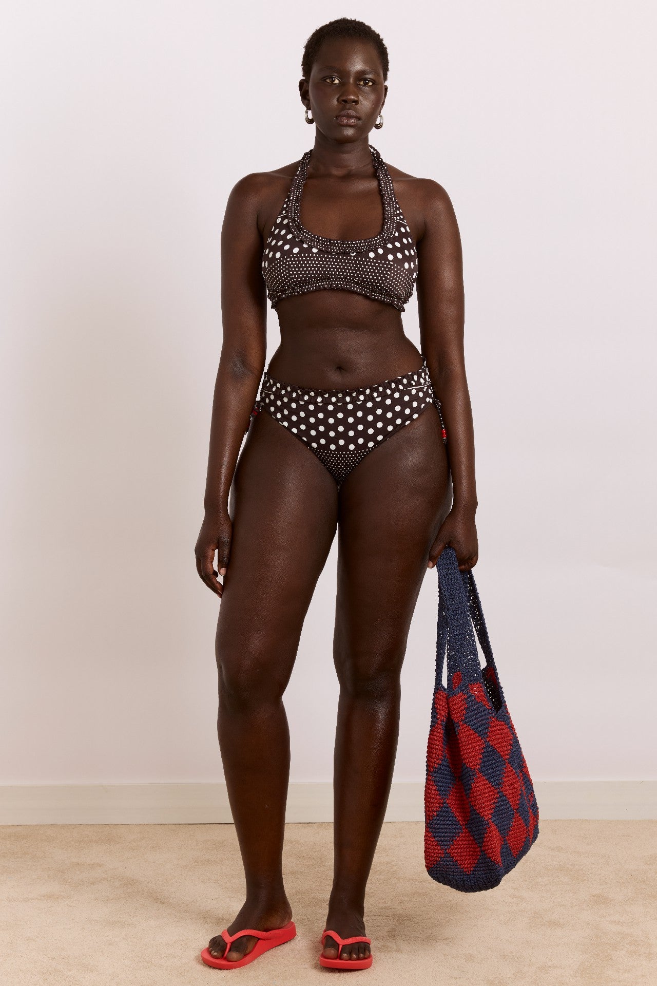 Damson Madder cove bikini bottom - spot stripe print
