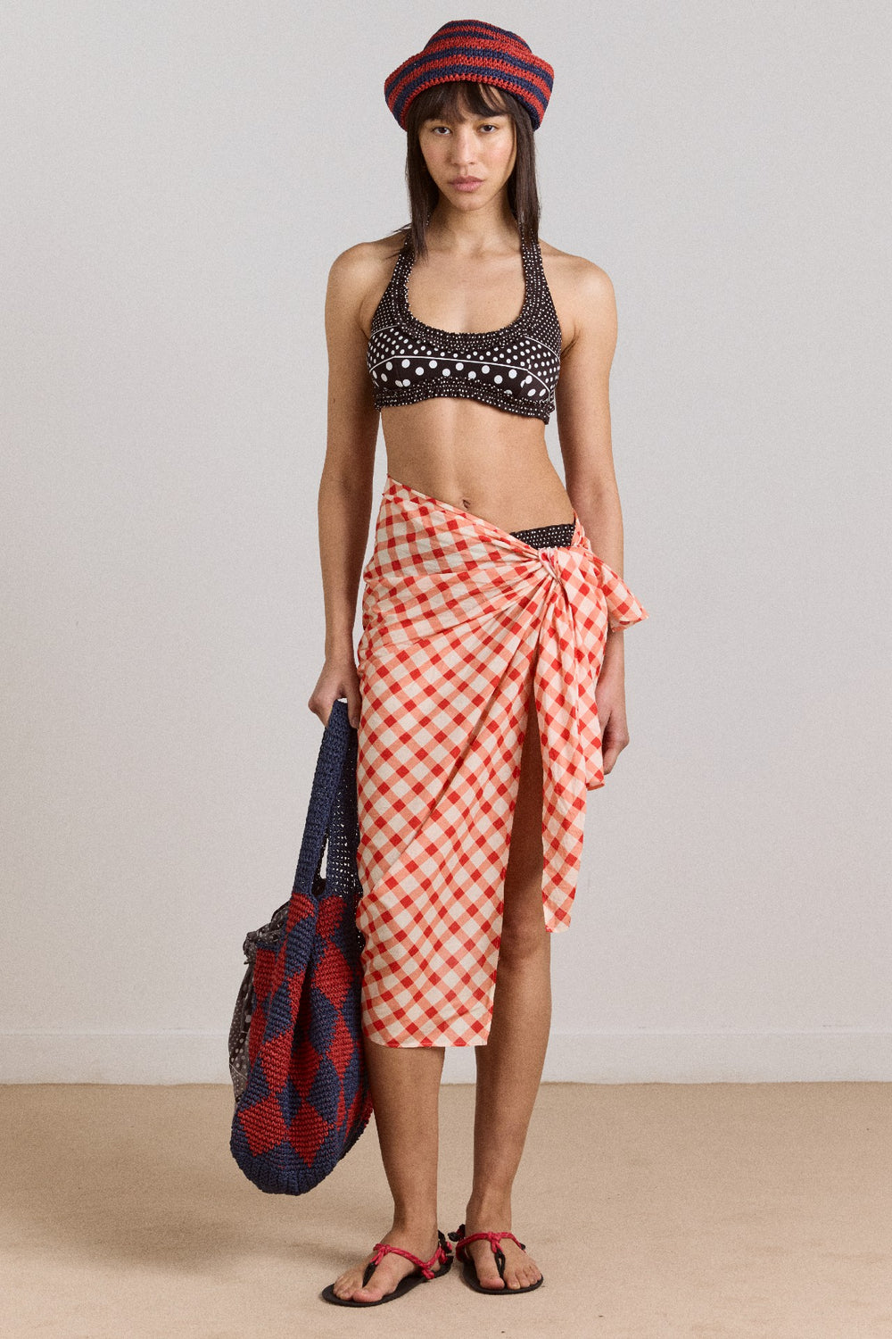 Damson Madder cove bikini bottom - spot stripe print