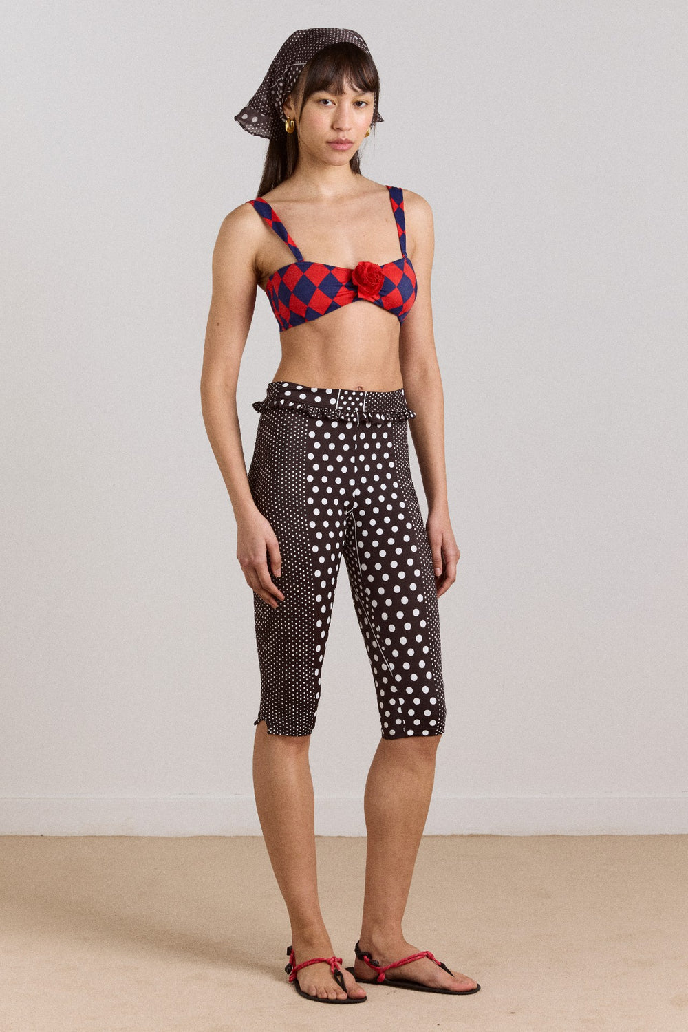 Damson Madder cove capri pant - spot stripe print