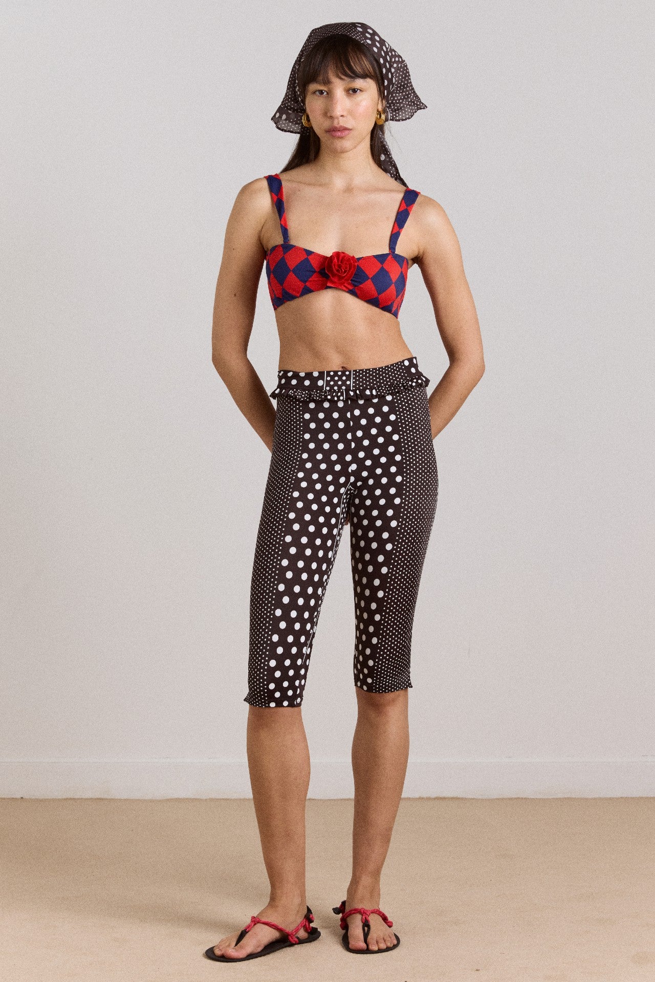 Damson Madder cove capri pant - spot stripe print