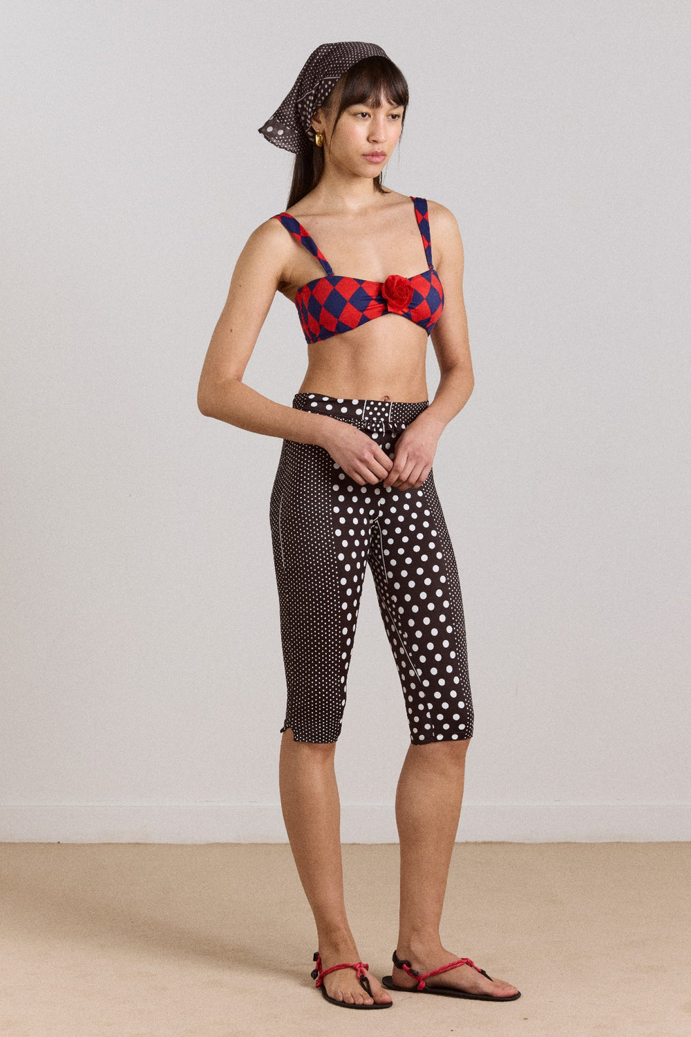 Damson Madder cove capri pant - spot stripe print