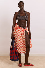 Damson Madder sarong - window pane check