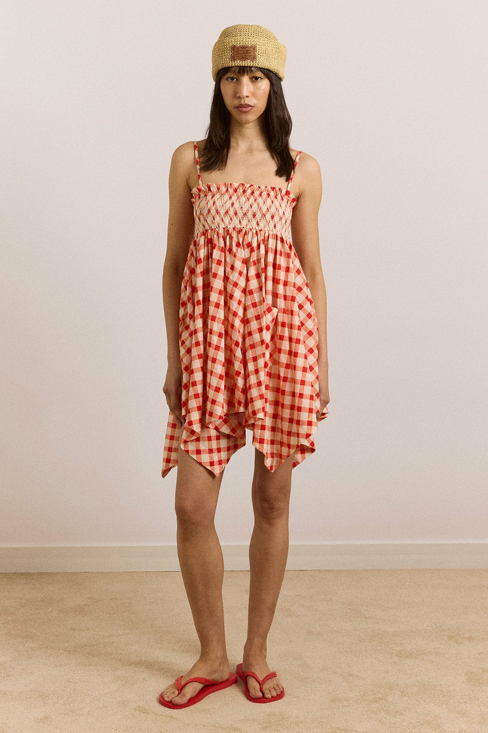 Damson Madder raffia sailor hat - natural
