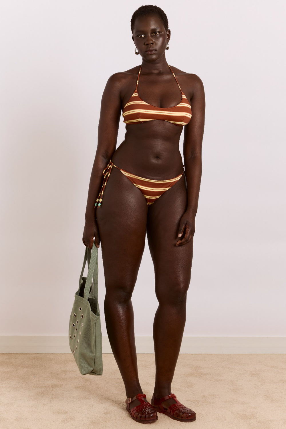 Damson Madder trudi reversible bikini bottom - mint or choc stripe