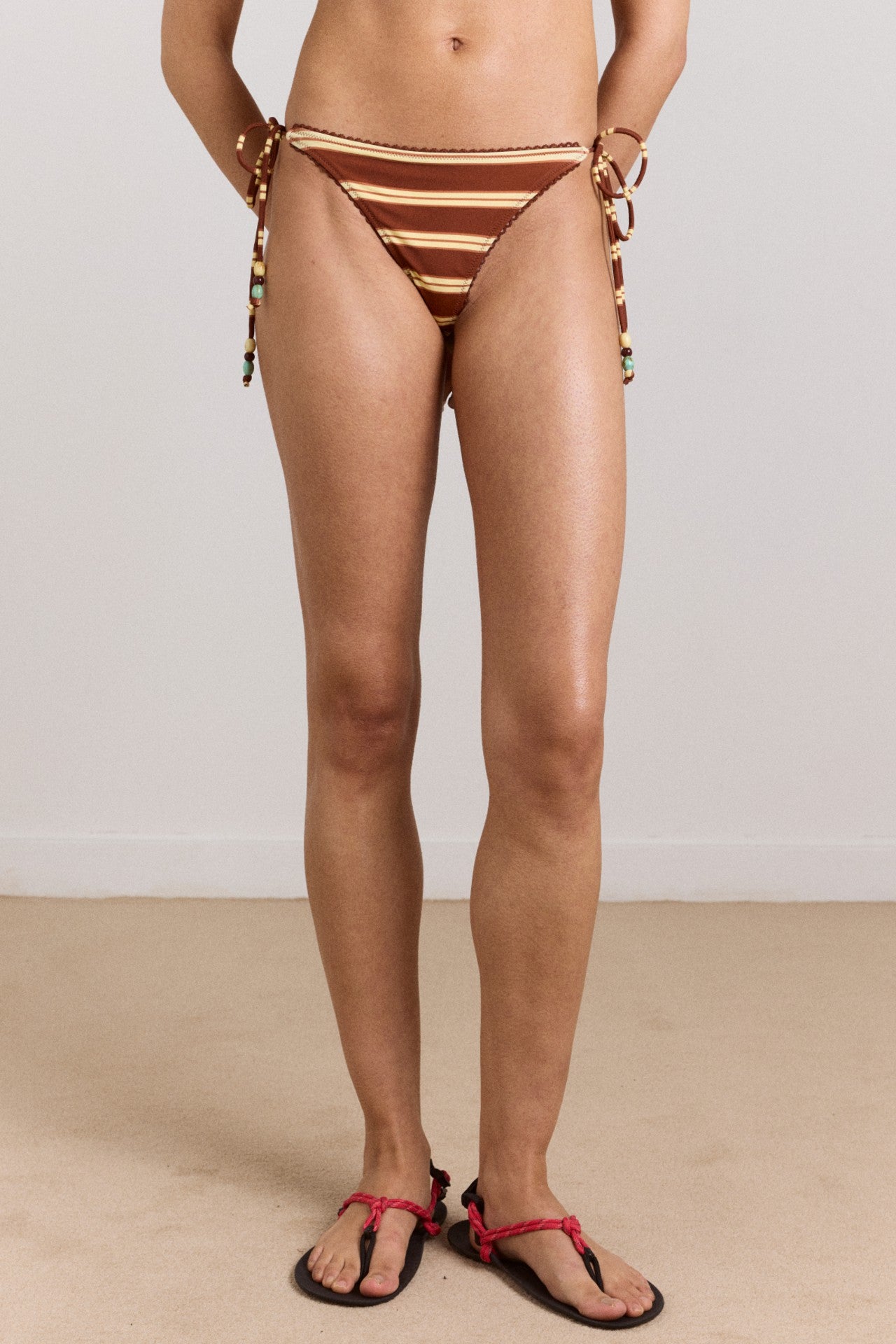 Damson Madder trudi reversible bikini bottom - mint or choc stripe