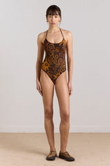 Damson Madder della reversible swimsuit - swirl print