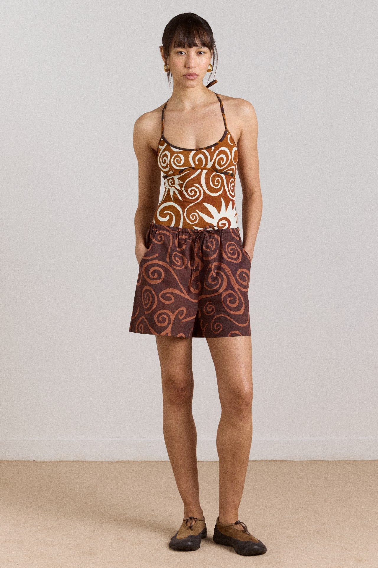 Damson Madder della reversible swimsuit - swirl print