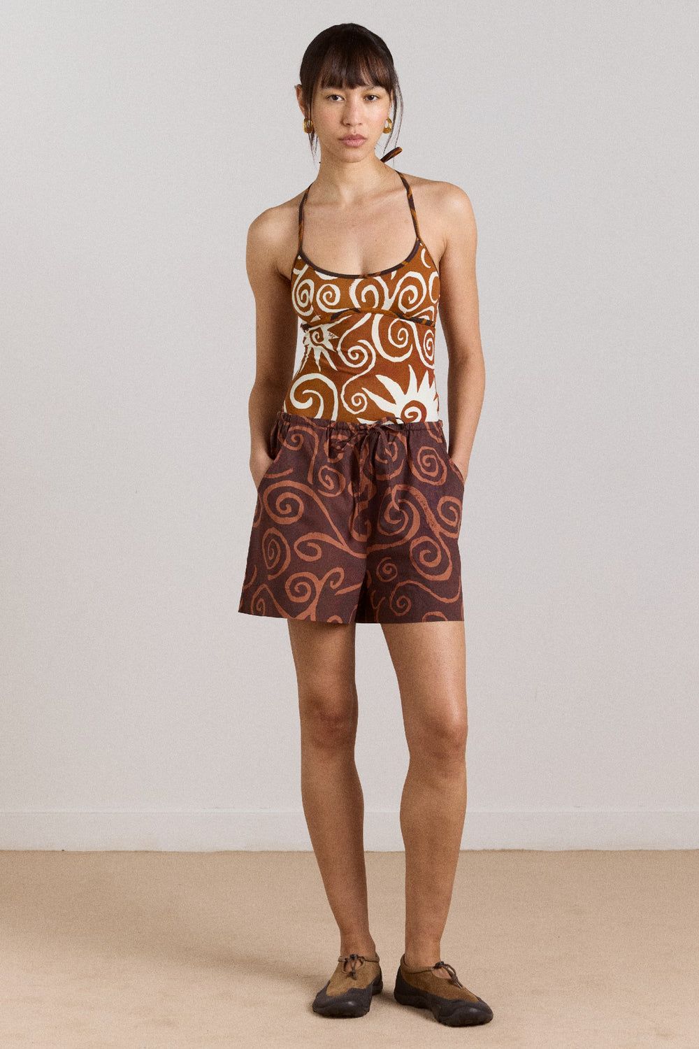 Damson Madder della reversible swimsuit - swirl print