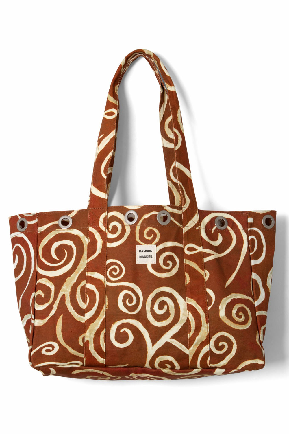 Damson Madder large canvas eyelet tote bag - swirl print