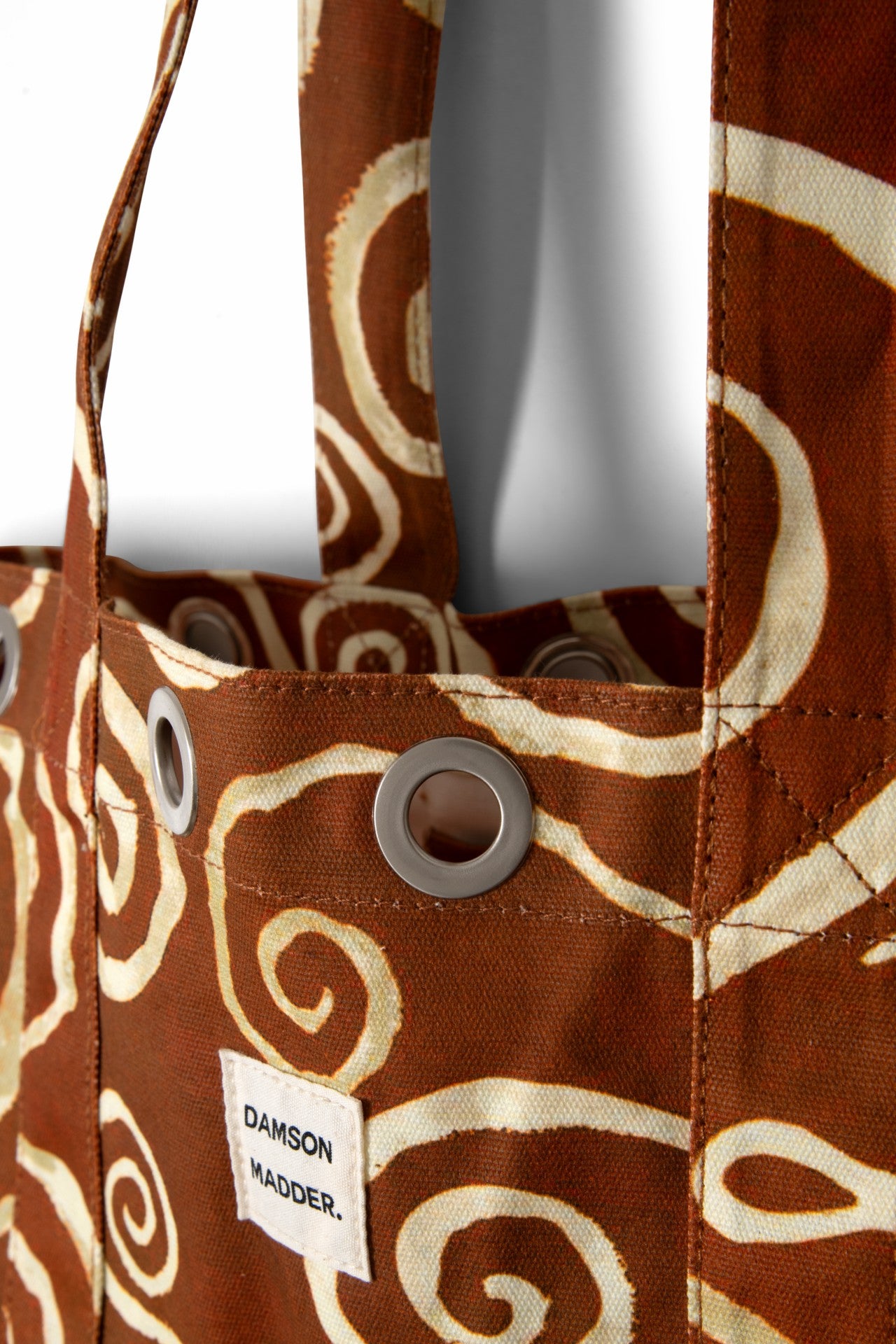 Damson Madder large canvas eyelet tote bag - swirl print