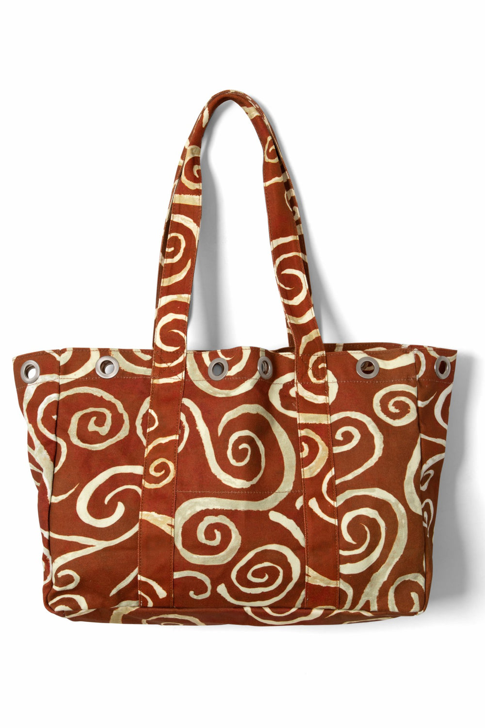Damson Madder large canvas eyelet tote bag - swirl print
