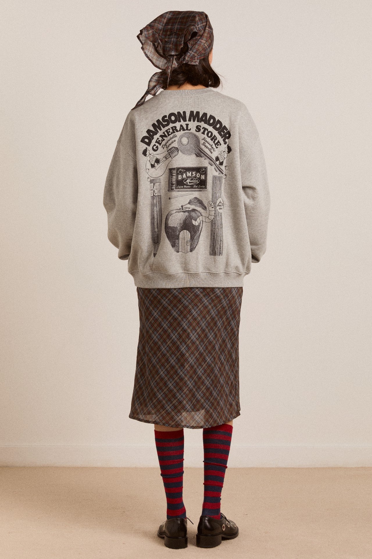 Damson Madder dm general store sweatshirt- grey marl