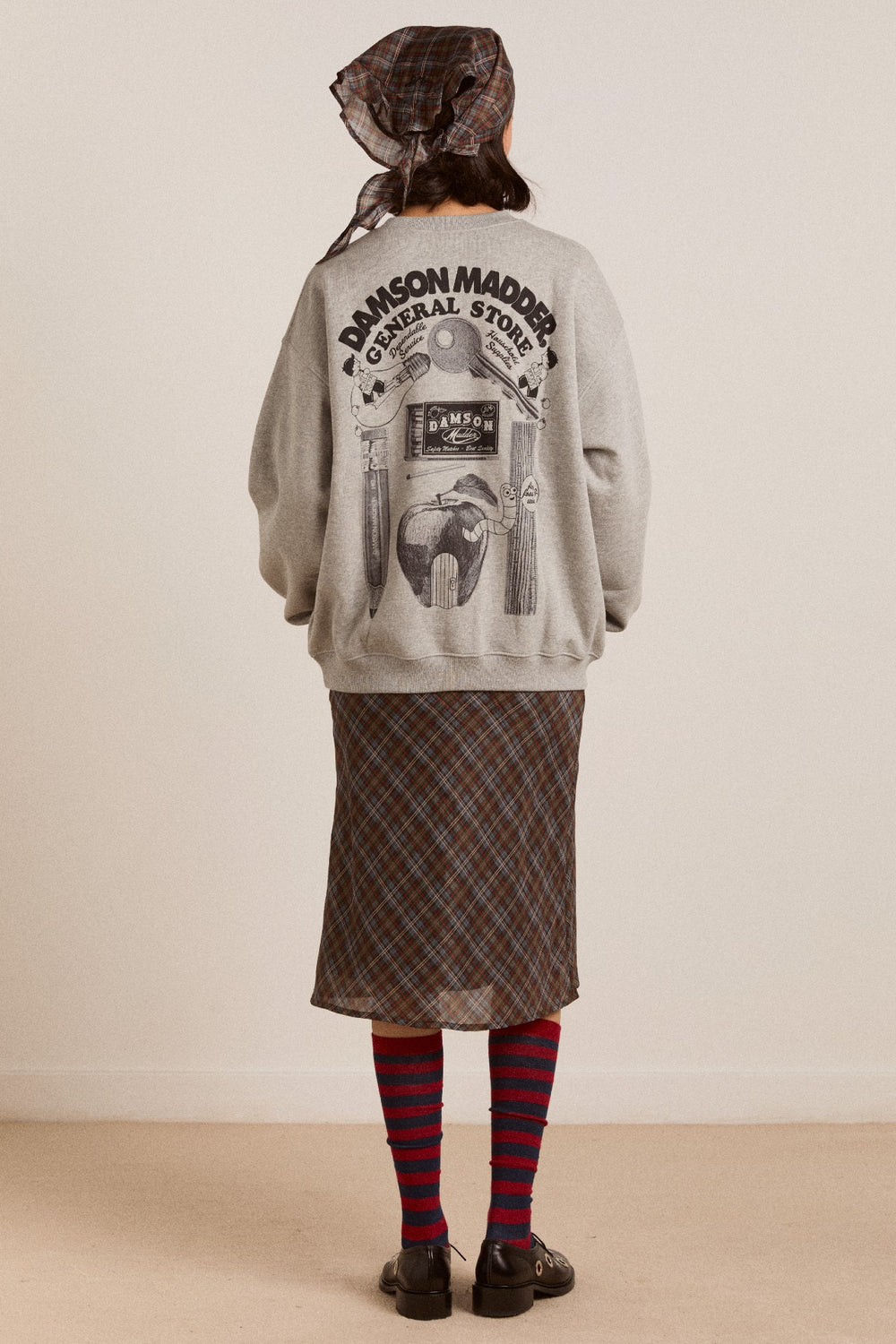 Damson Madder dm general store sweatshirt- grey marl