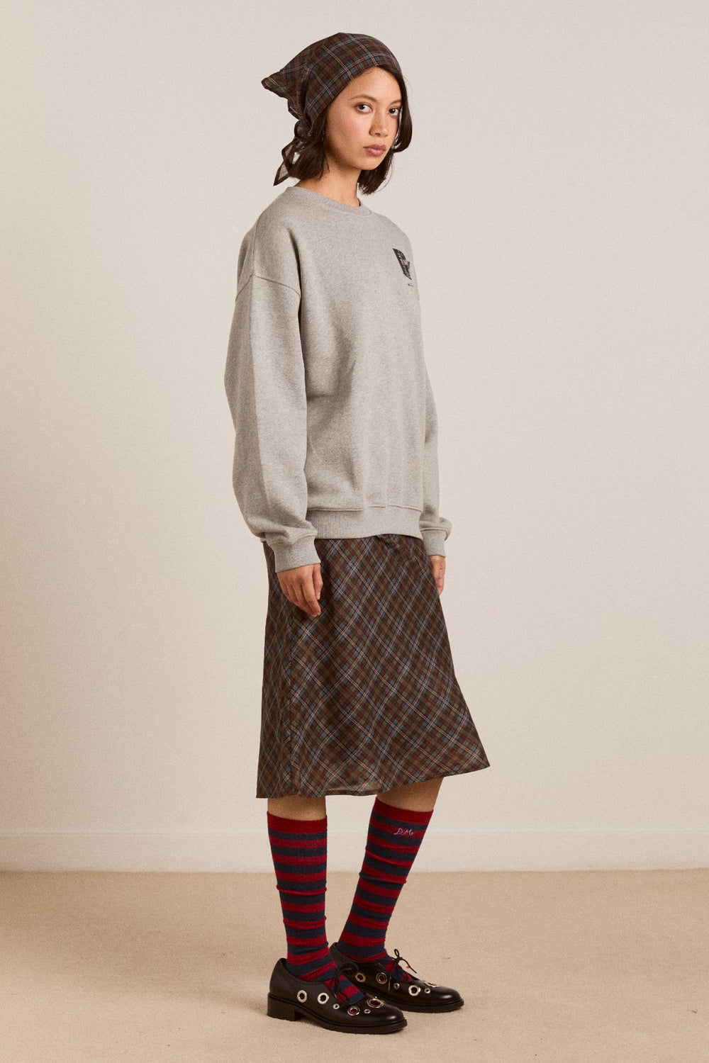 Damson Madder dm general store sweatshirt- grey marl