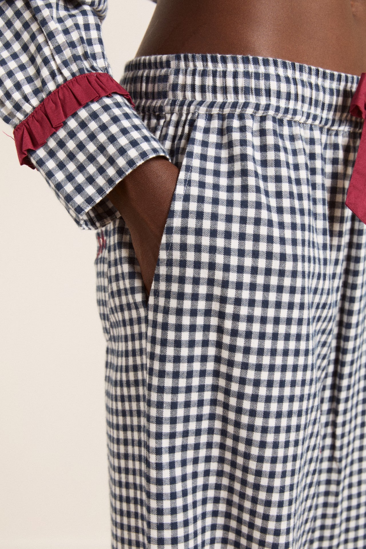 Damson Madder antonia pj set - navy gingham