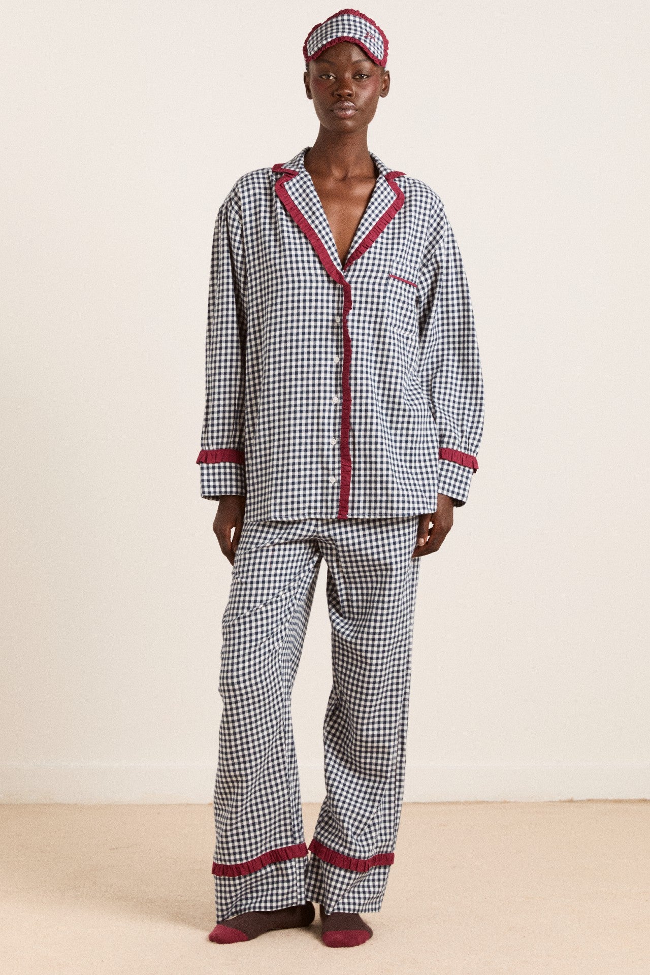 Damson Madder antonia pj set - navy gingham