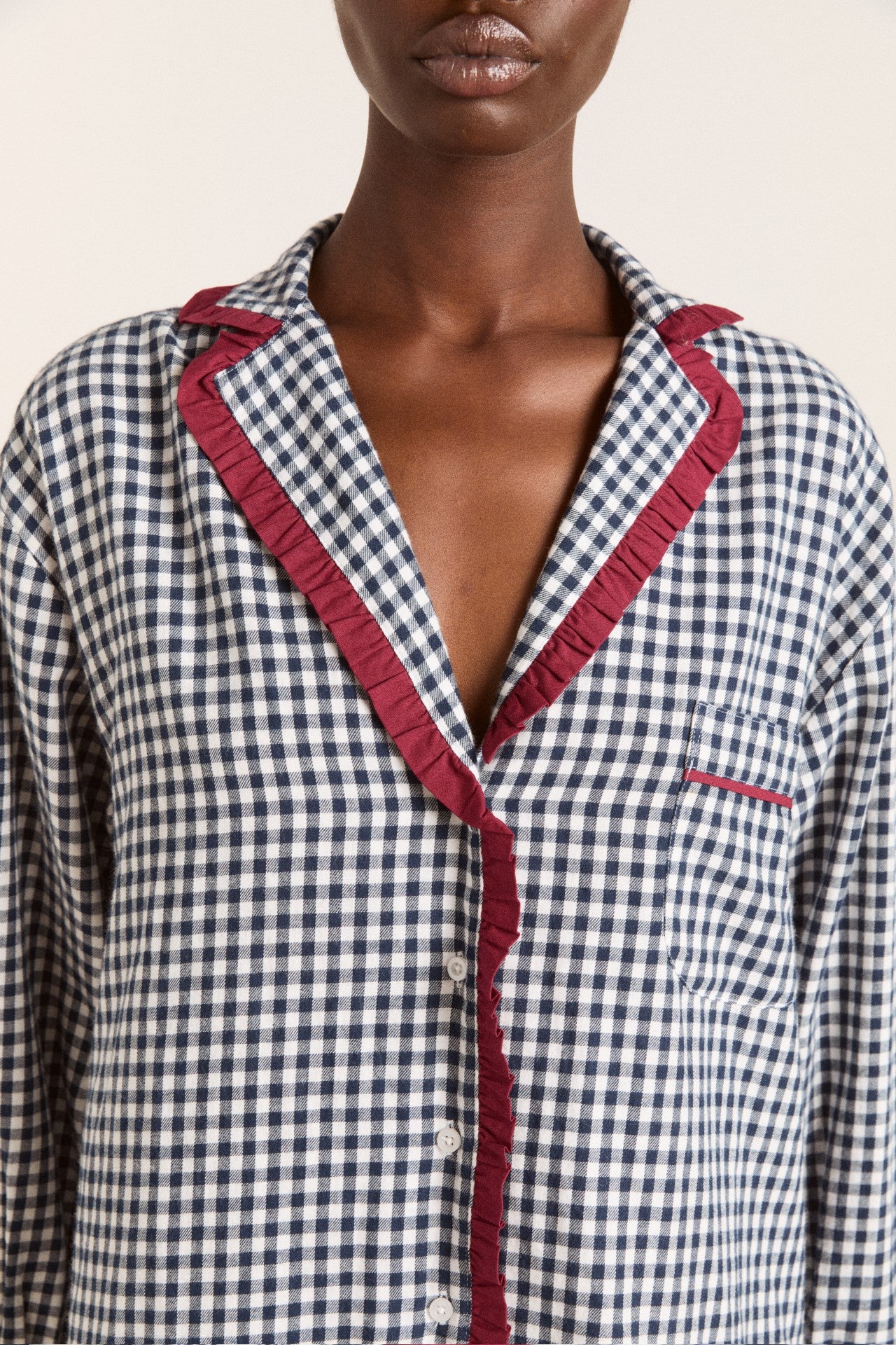 Damson Madder antonia pj set - navy gingham