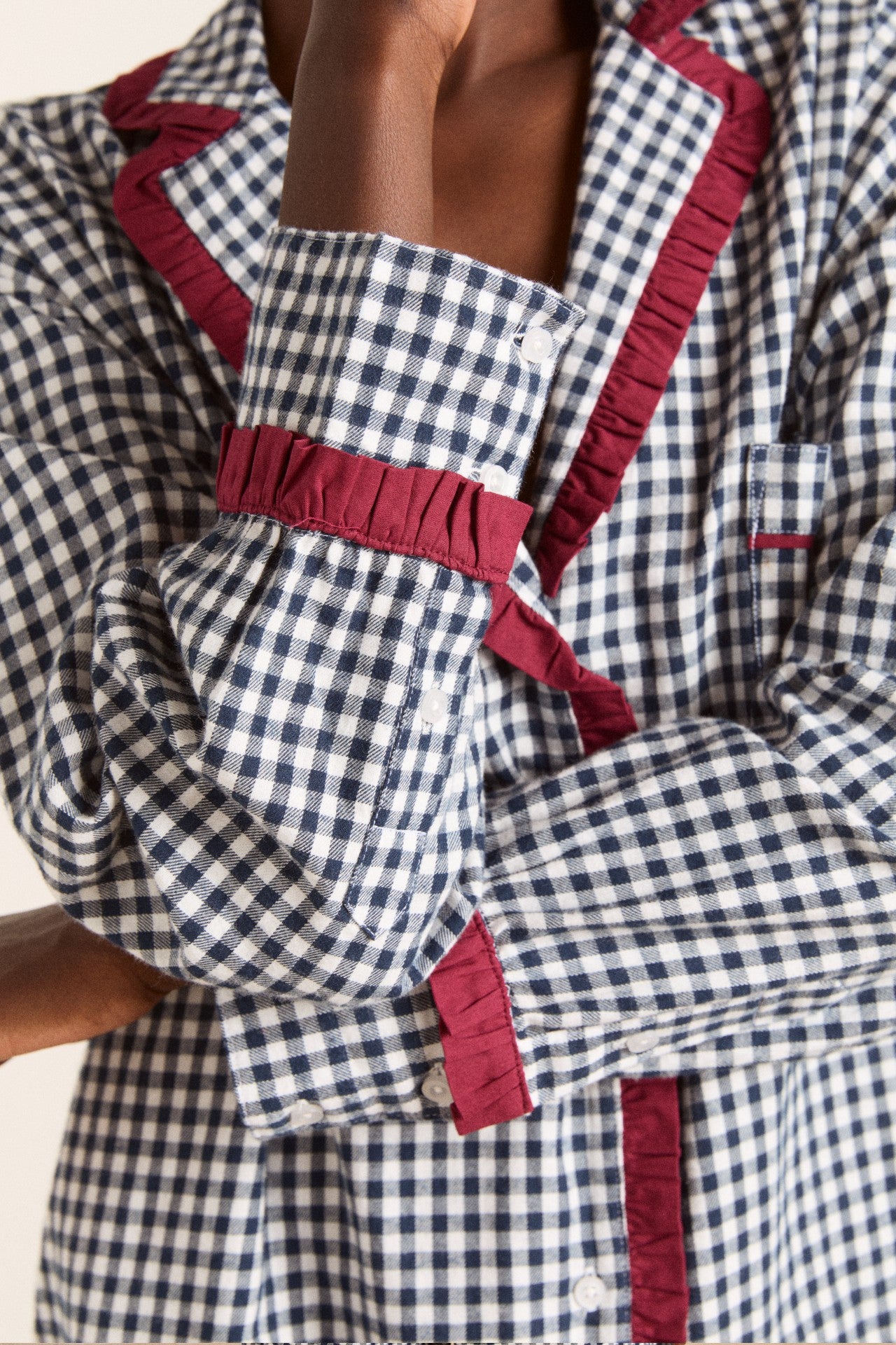 Damson Madder antonia pj set - navy gingham