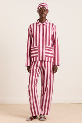 Damson Madder florie pj set - burg/pink wide stripe
