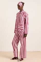 Damson Madder florie pj set - burg/pink wide stripe