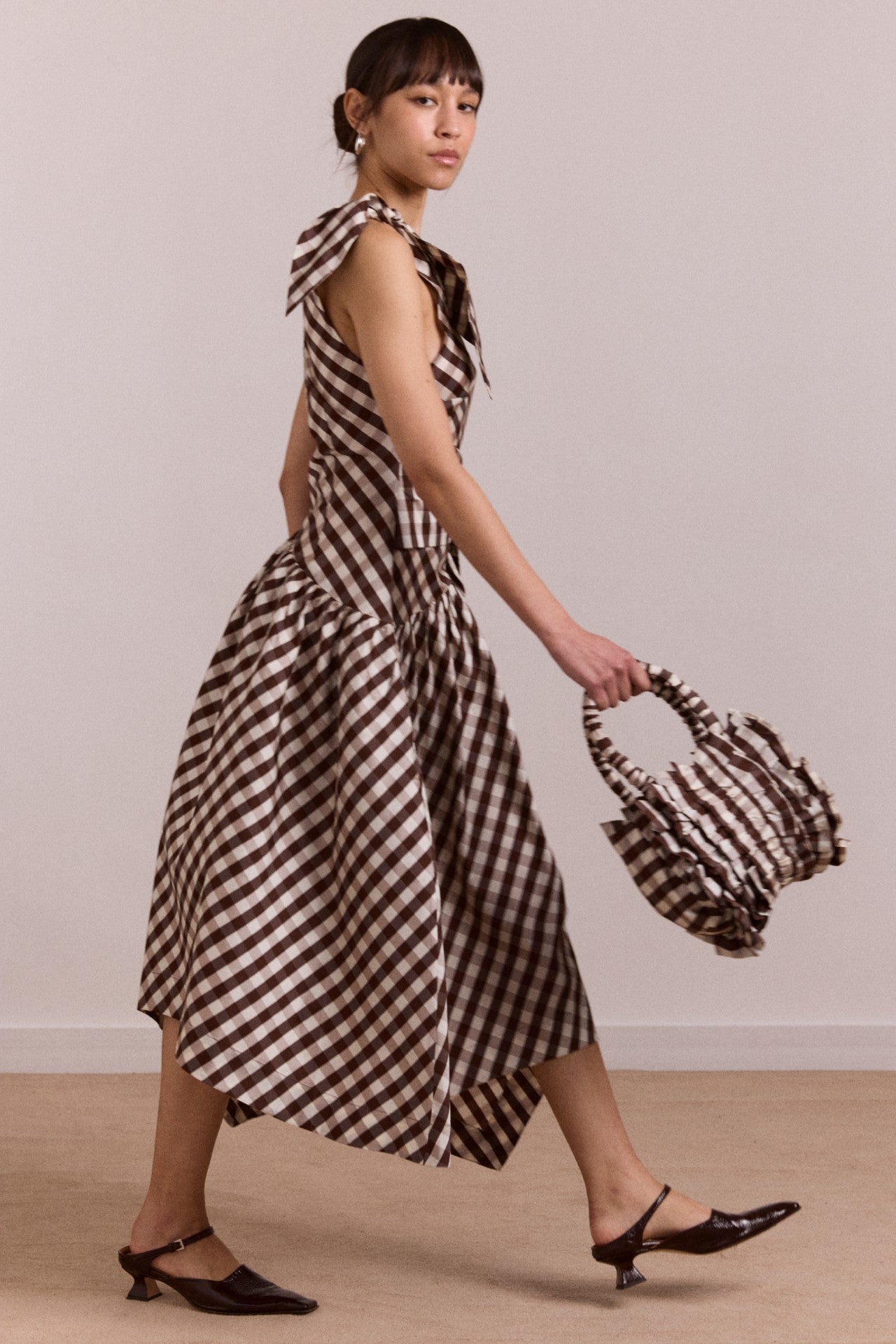 Damson Madder alani ruffle bag - choc