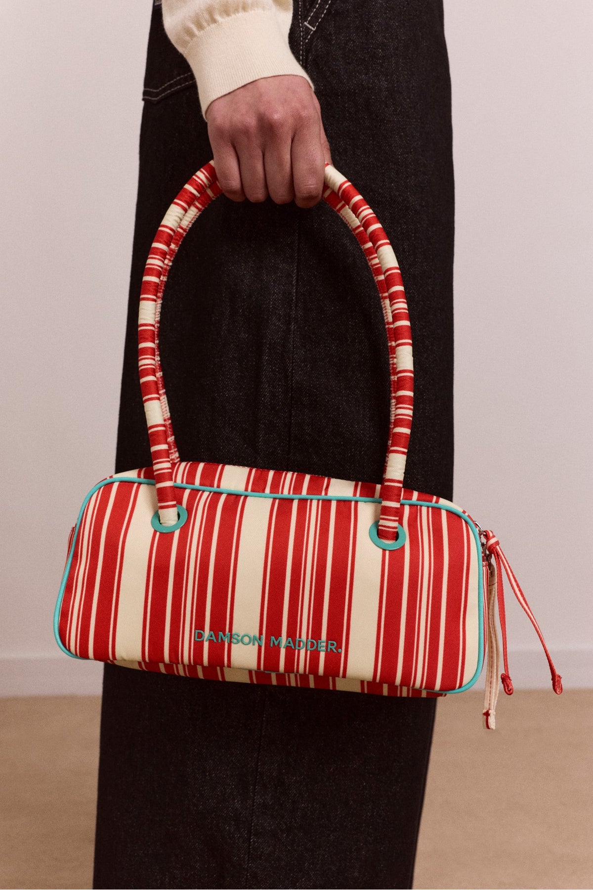 Damson Madder renne bowler bag - cherry deck chair stripe