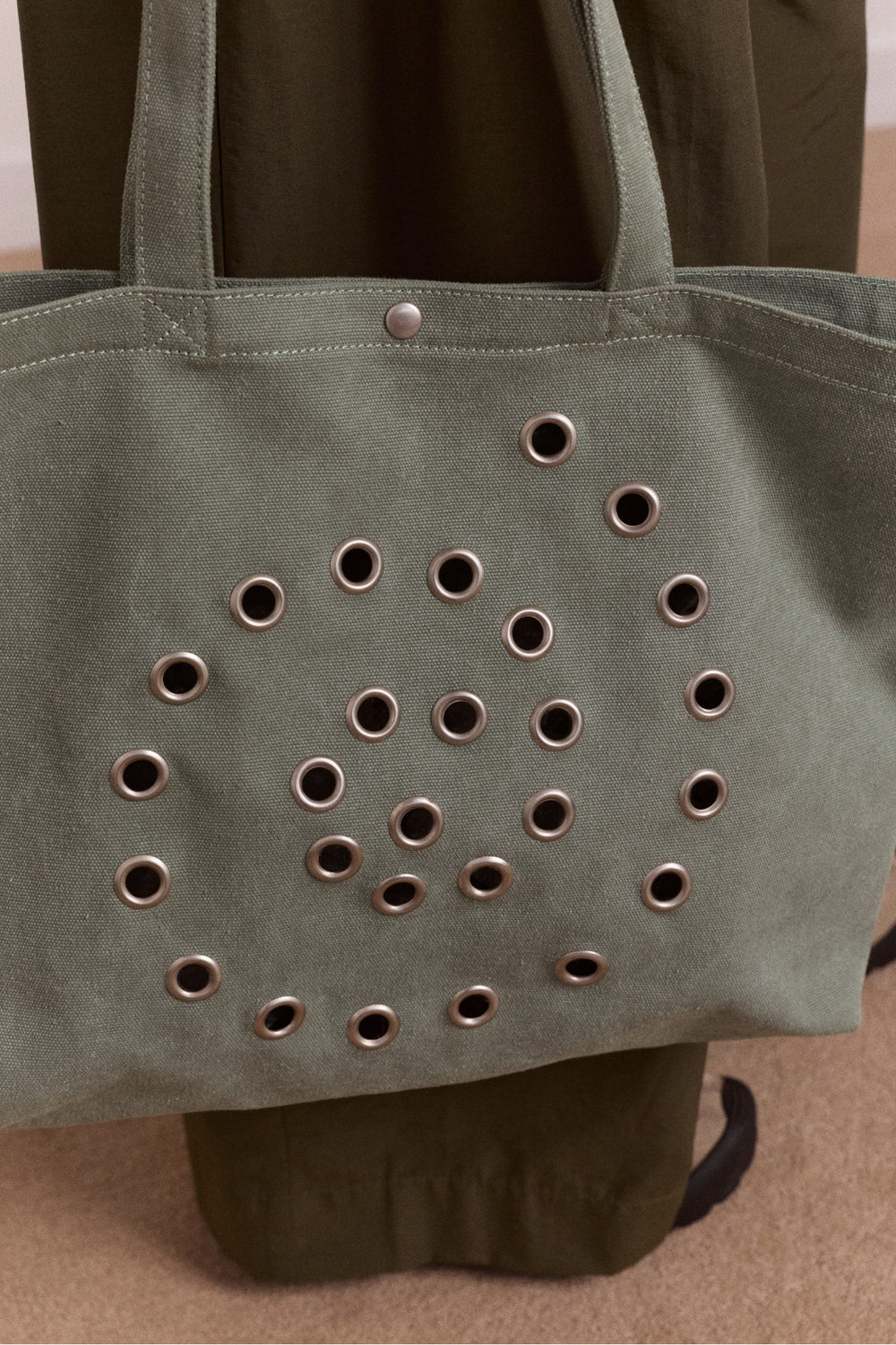 Damson Madder raine swirly eyelet tote bag - mint