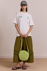 Damson Madder rae circle swirl bag - celery