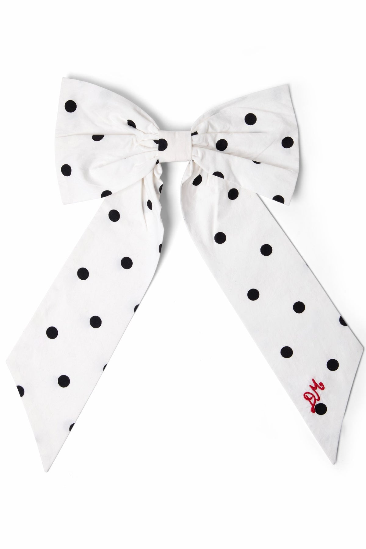 Damson Madder oversized bow clip - black & white spot