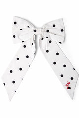 Damson Madder oversized bow clip - black & white spot