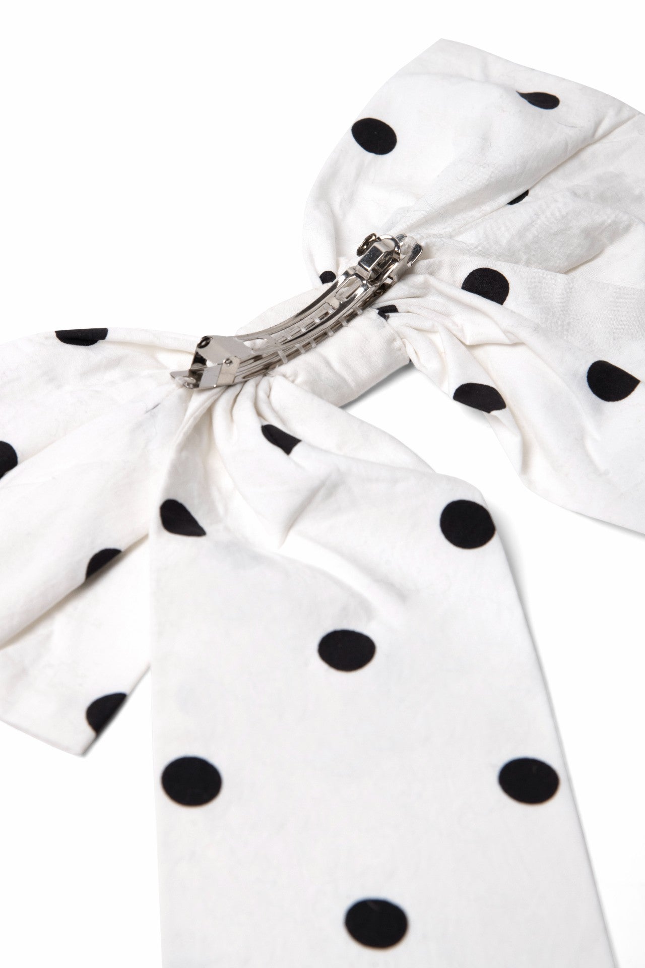 Damson Madder oversized bow clip - black & white spot