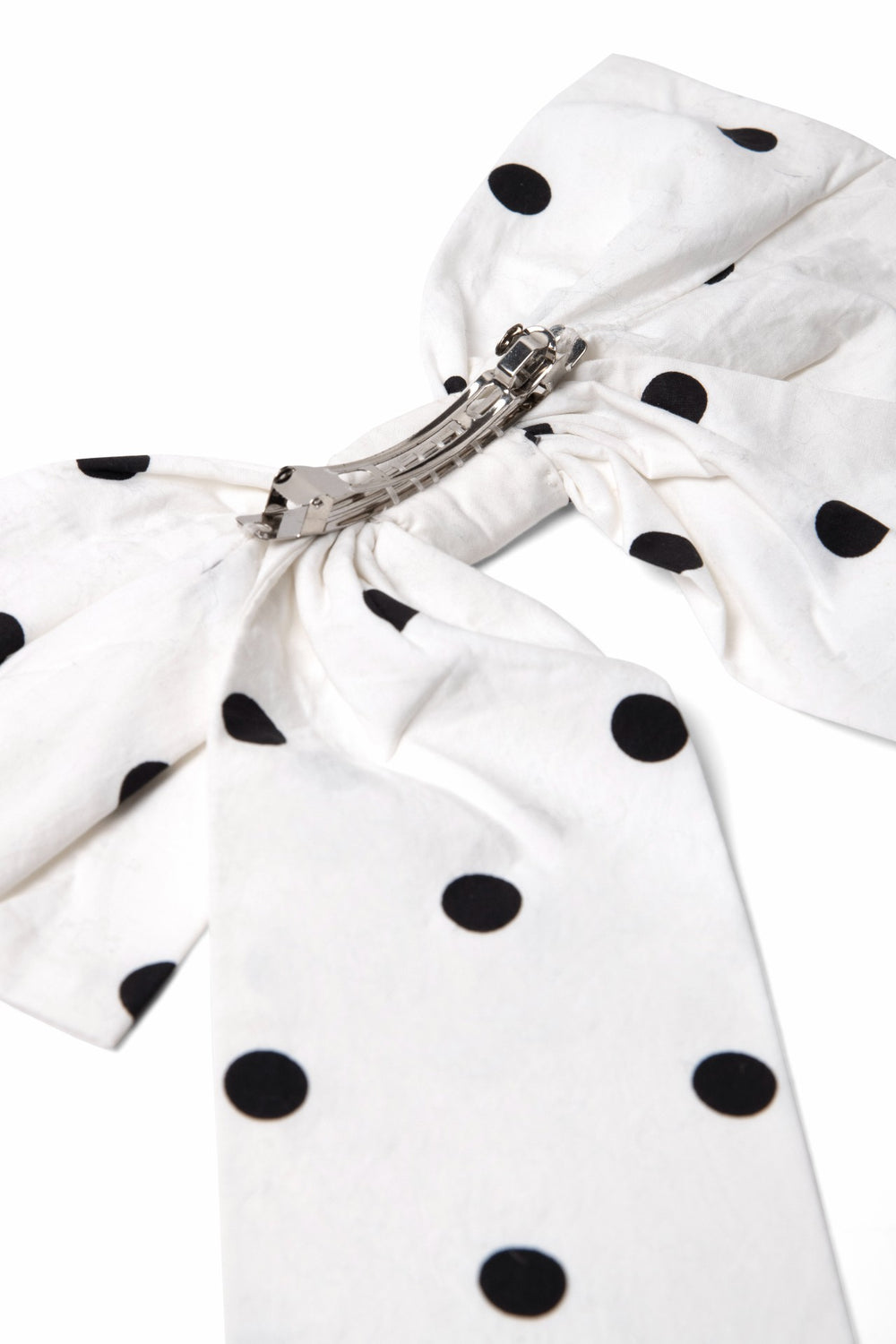 Damson Madder oversized bow clip - black & white spot