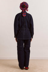 Damson Madder tie detail scrunchie - harlequin