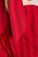 Damson Madder oversized bow clip - red / burg stripe