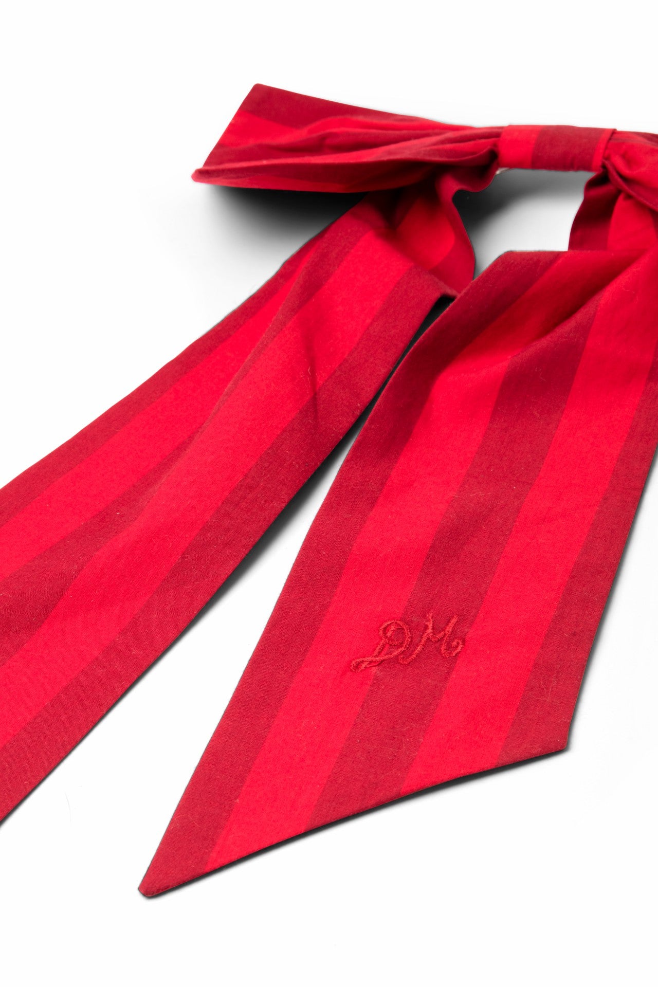 Damson Madder oversized bow clip - red / burg stripe