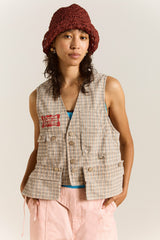 Damson Madder raffia tulip bucket hat - rust
