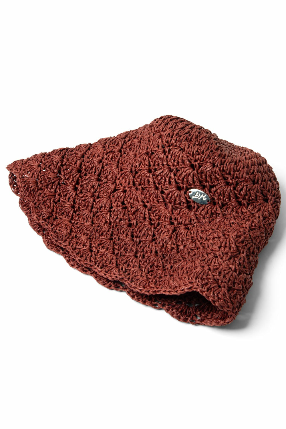Damson Madder raffia tulip bucket hat - rust